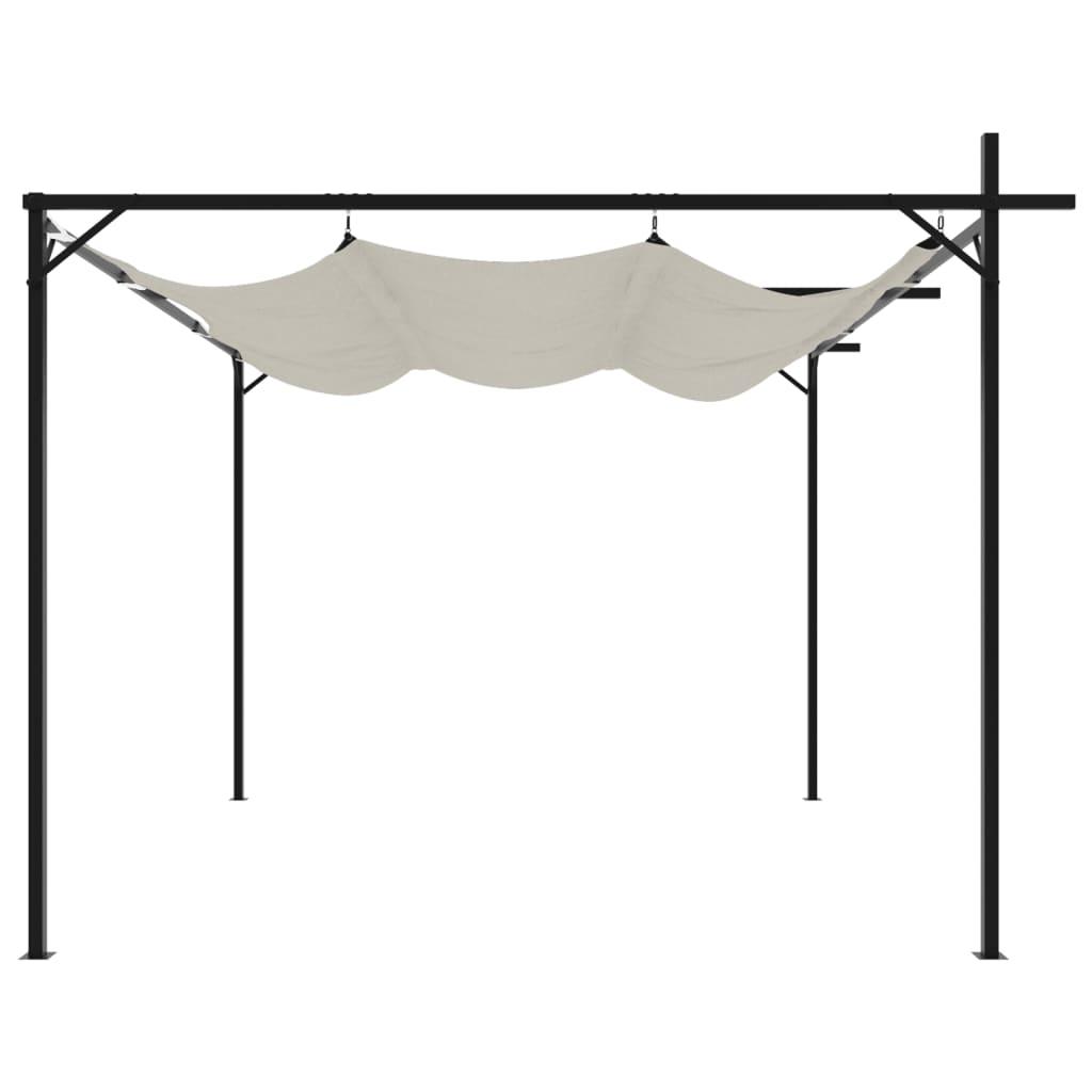 Pérgola con cubierta retráctil gris antracita 295x292x230 cm