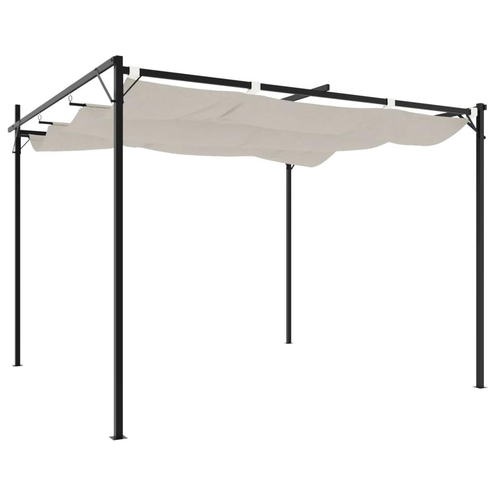 Pérgola con cubierta retráctil gris antracita 295x292x230 cm