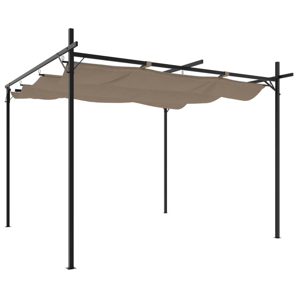 Pérgola con cubierta retráctil gris antracita 295x292x230 cm