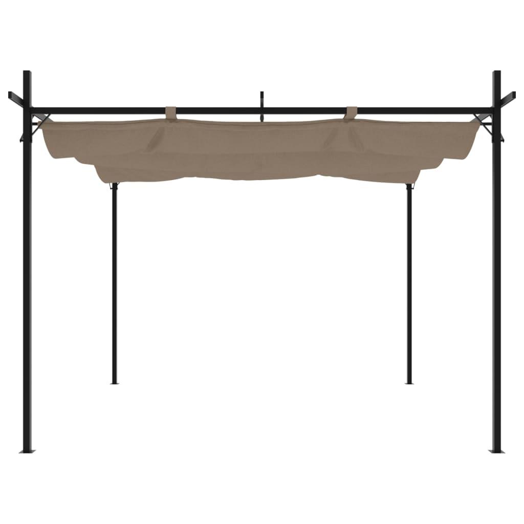 Pérgola con cubierta retráctil gris antracita 295x292x230 cm