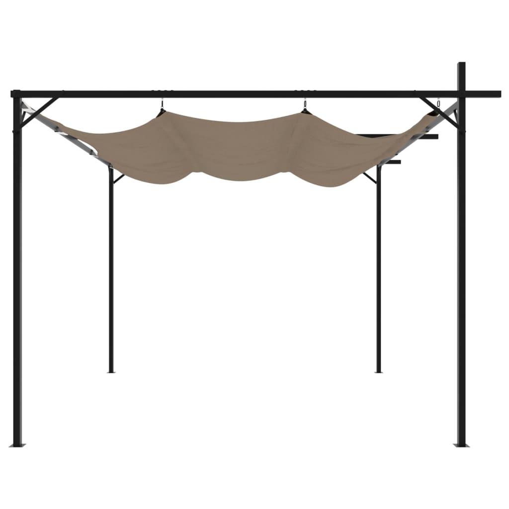 Pérgola con cubierta retráctil gris antracita 295x292x230 cm