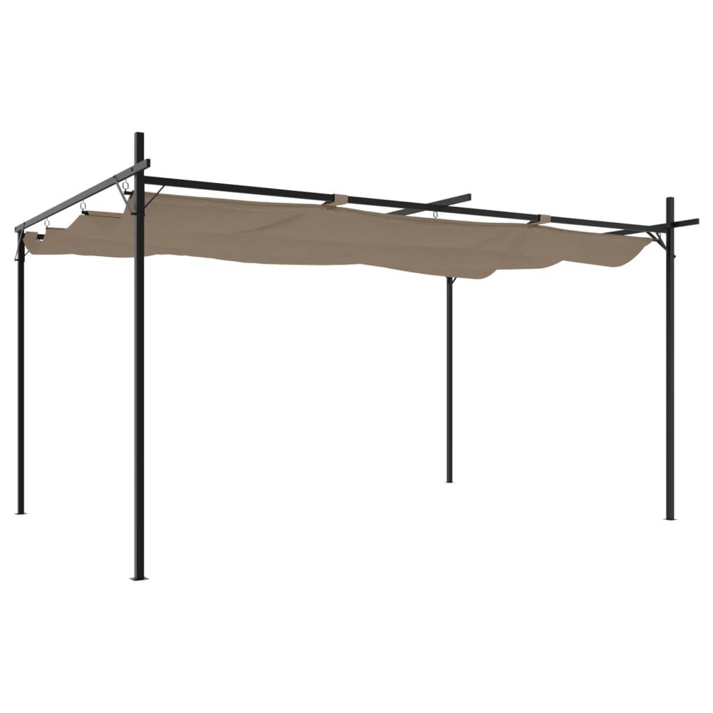 Pérgola con cubierta retráctil gris antracita 295x292x230 cm