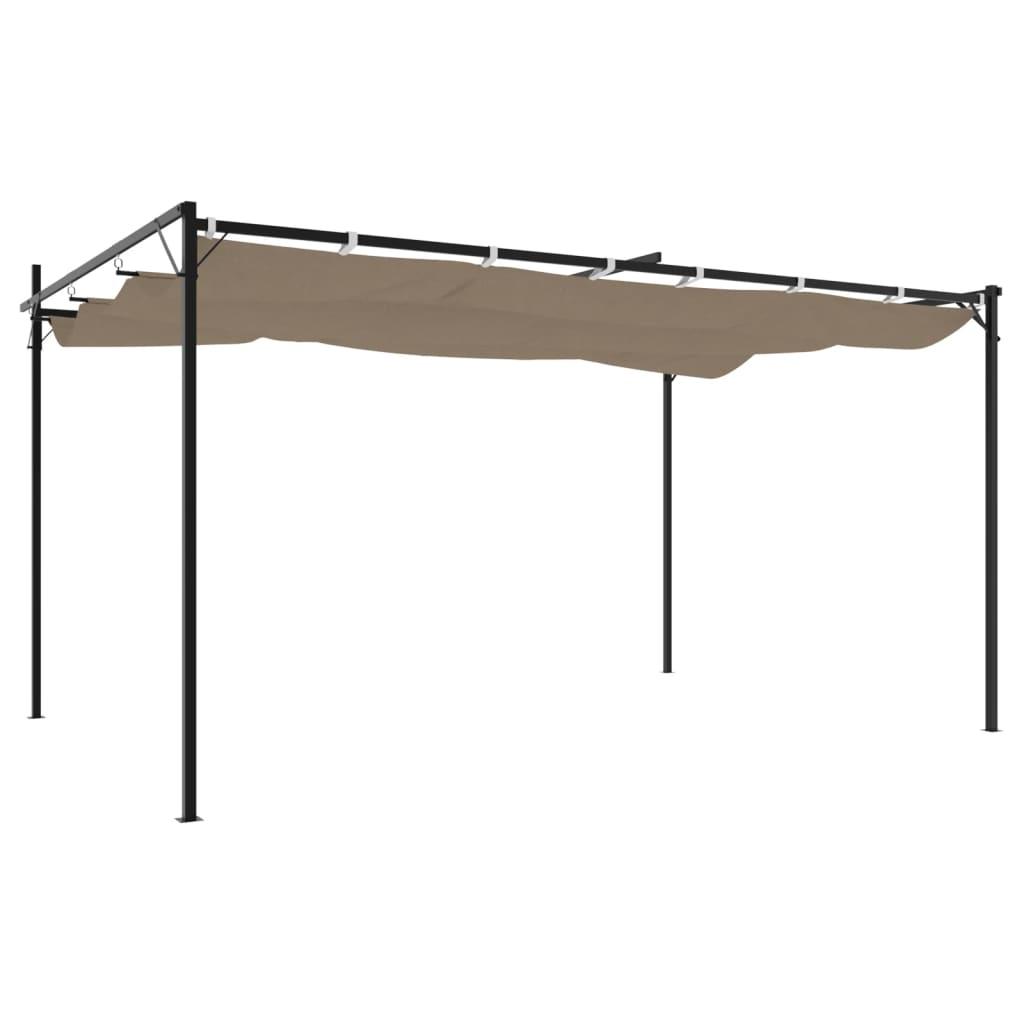 Pérgola con cubierta retráctil gris antracita 295x292x230 cm