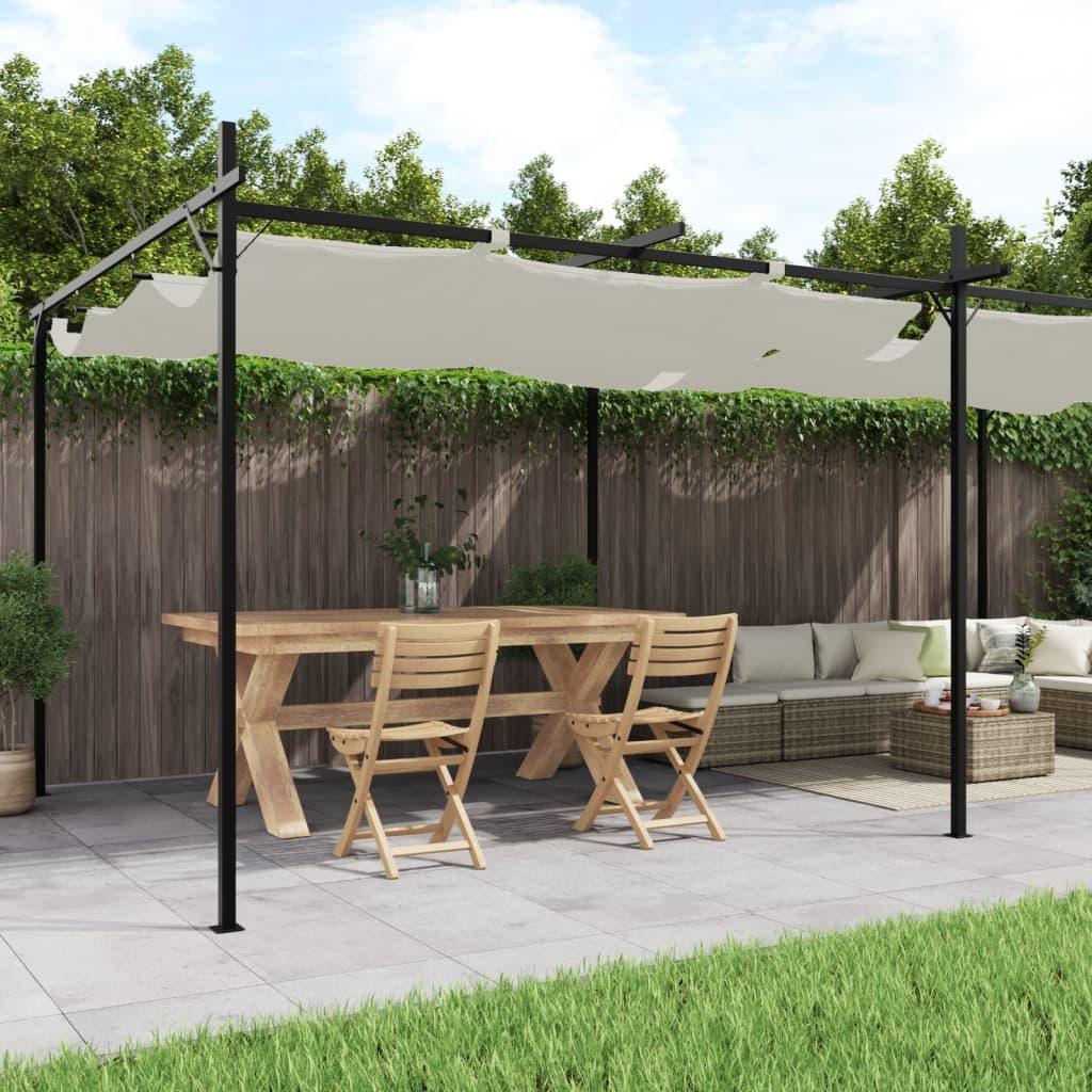 Pérgola con cubierta retráctil gris antracita 295x292x230 cm