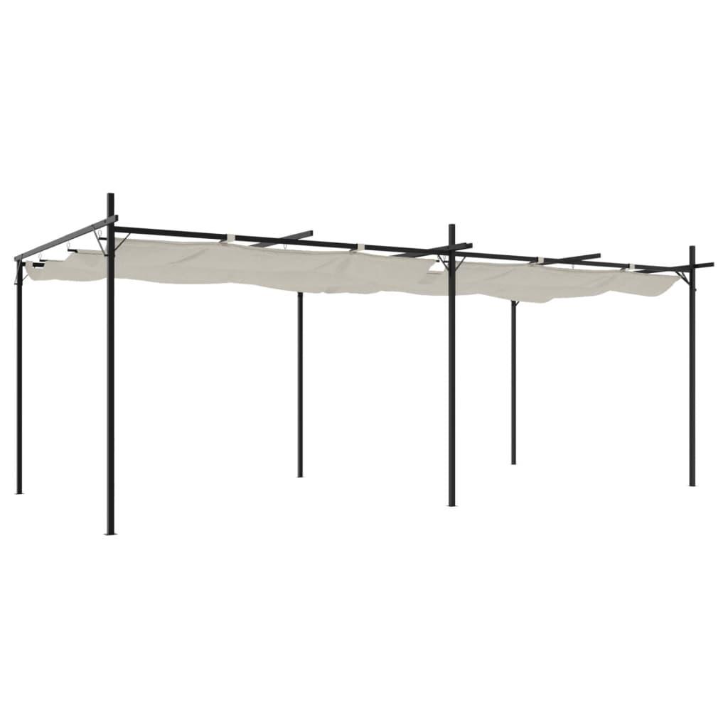 Pérgola con cubierta retráctil gris antracita 295x292x230 cm