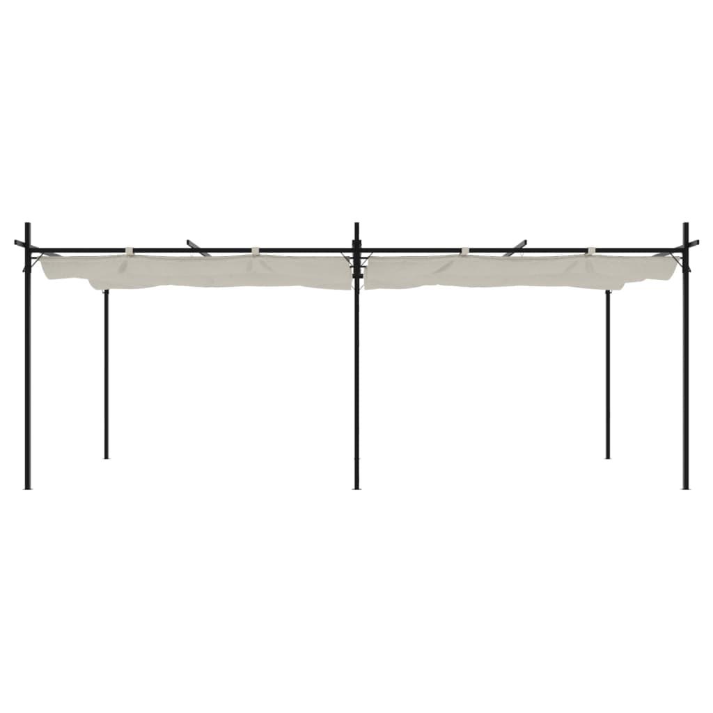 Pérgola con cubierta retráctil gris antracita 295x292x230 cm