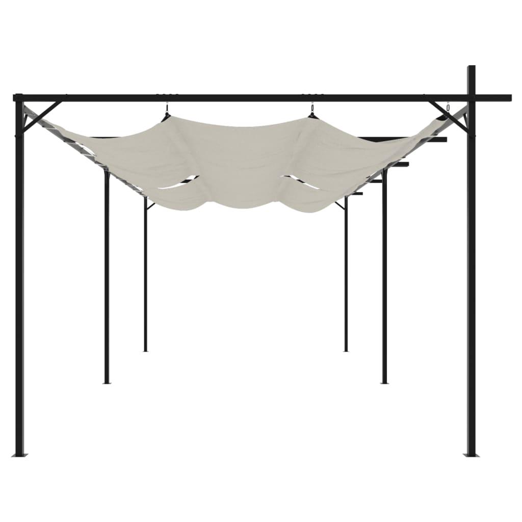 Pérgola con cubierta retráctil gris antracita 295x292x230 cm