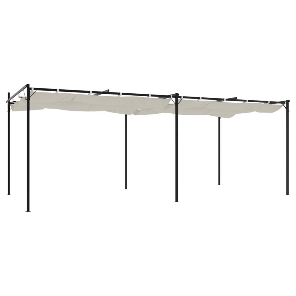 Pérgola con cubierta retráctil gris antracita 295x292x230 cm