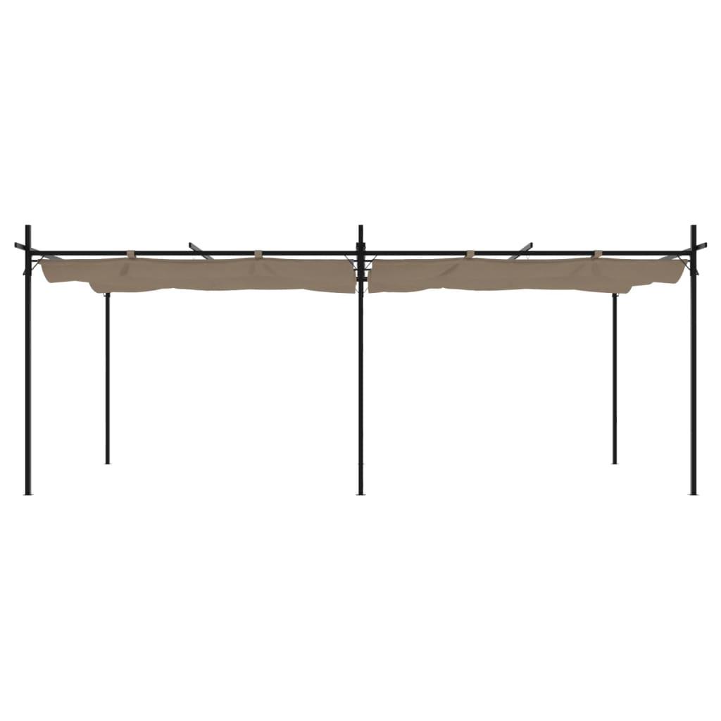 Pérgola con cubierta retráctil gris antracita 589x292x230 cm