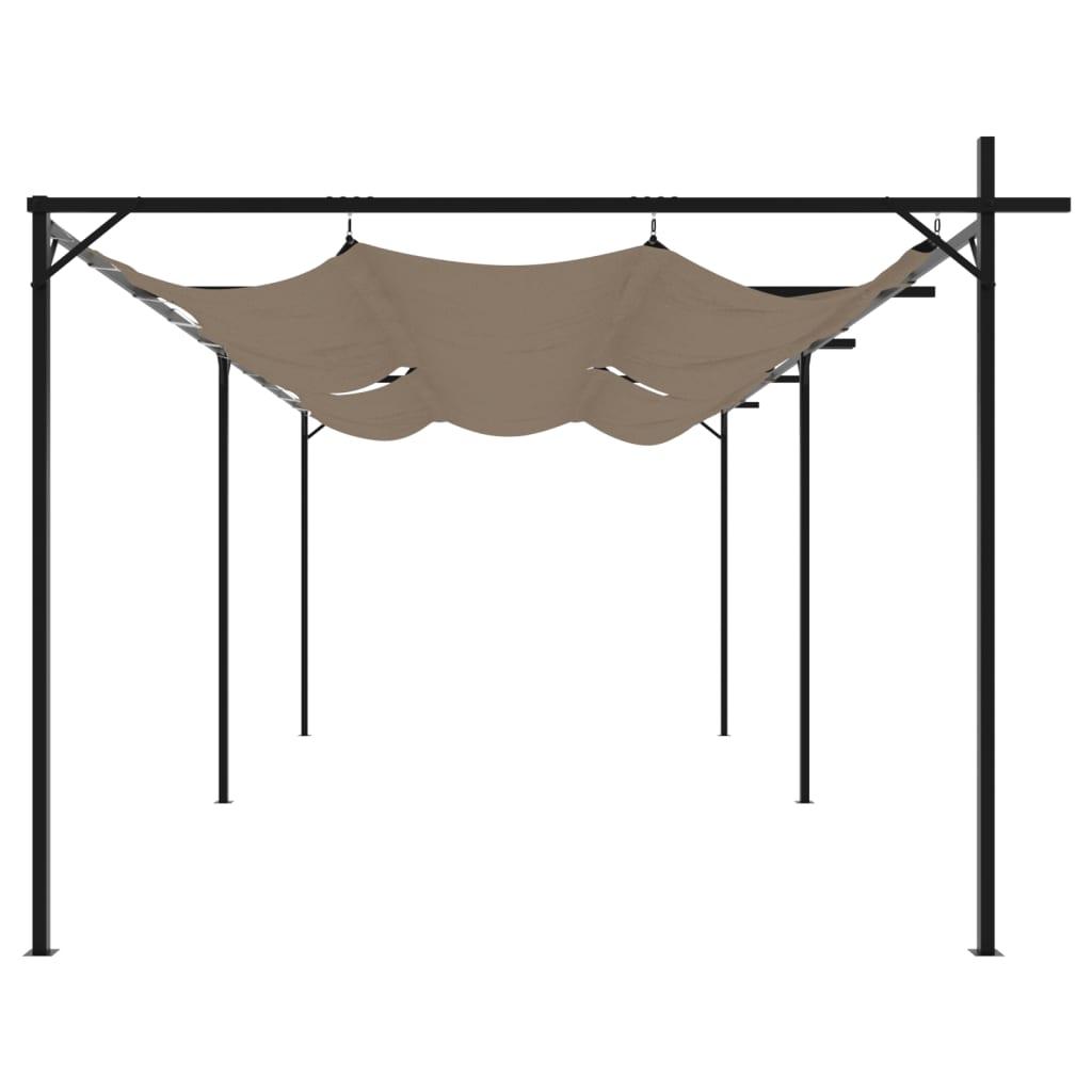 Pérgola con cubierta retráctil gris antracita 589x292x230 cm