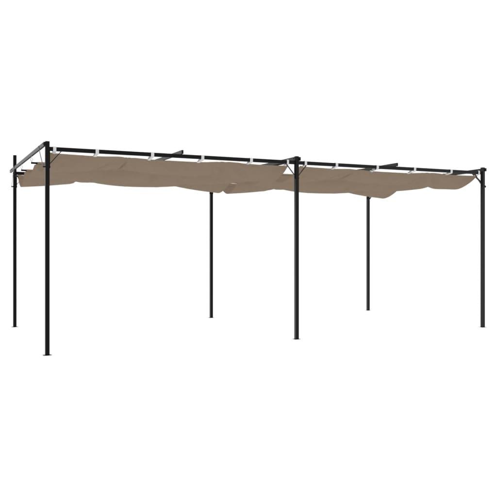 Pérgola con cubierta retráctil gris antracita 589x292x230 cm
