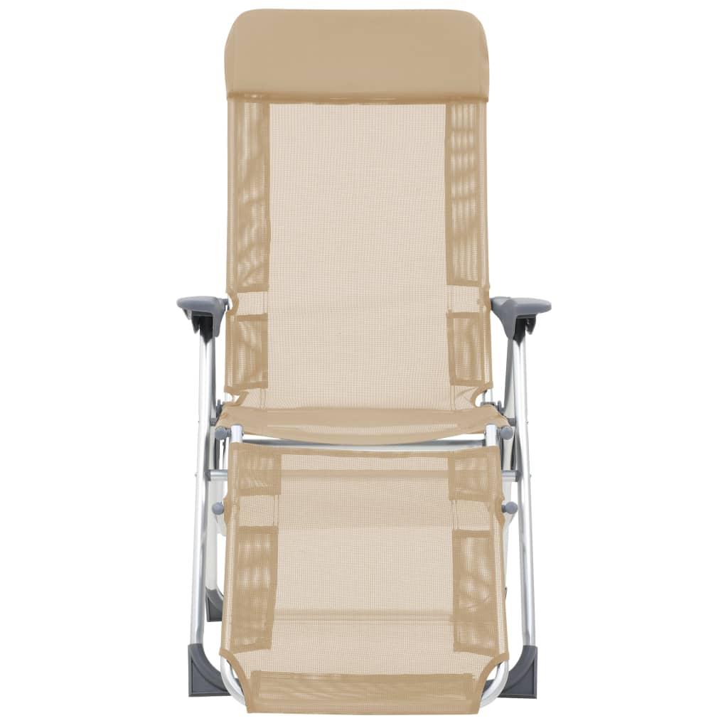 Sillas de camping plegables con reposapiés 2 uds textilene gris