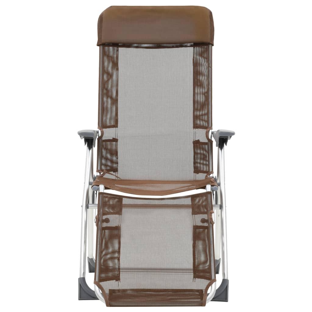 Sillas de camping plegables con reposapiés 2 uds textilene gris