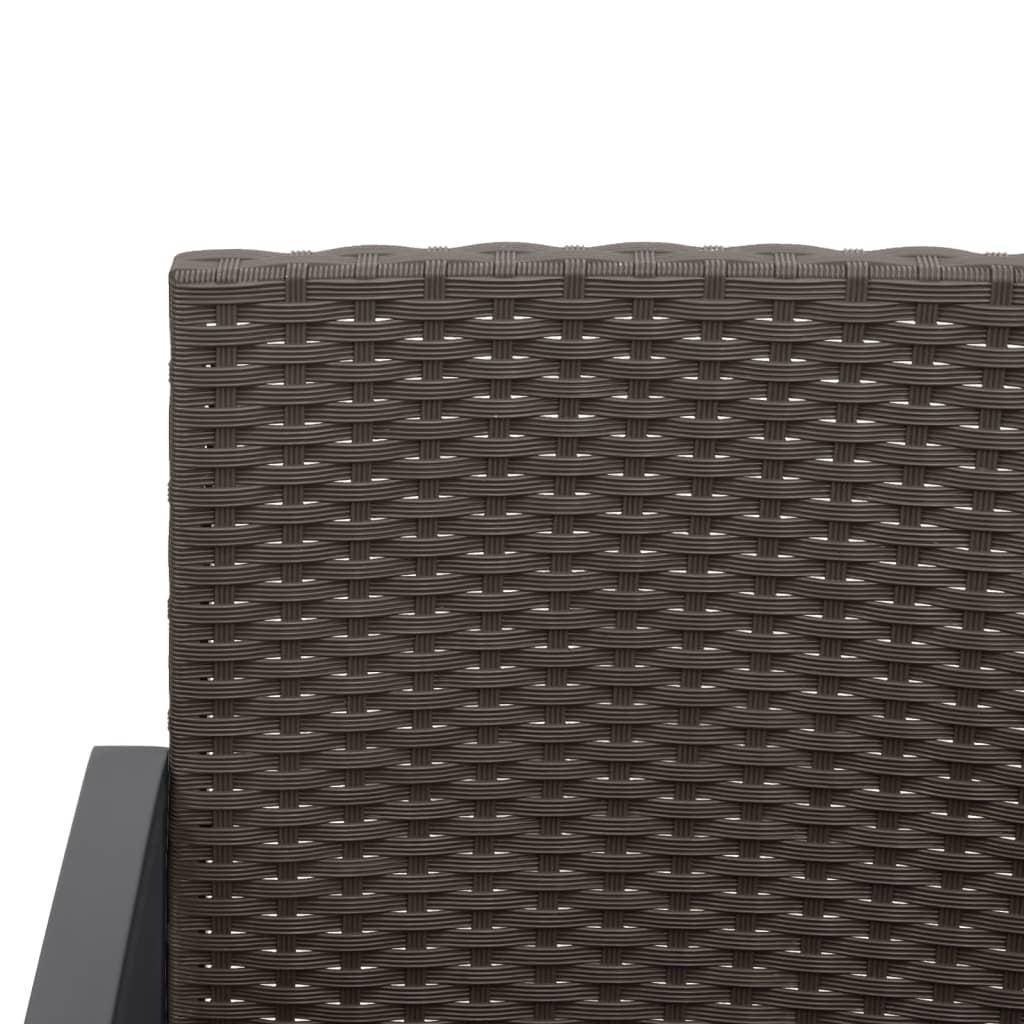 Set comedor de jardín 5 pzas con cojines PP aspecto ratán negro