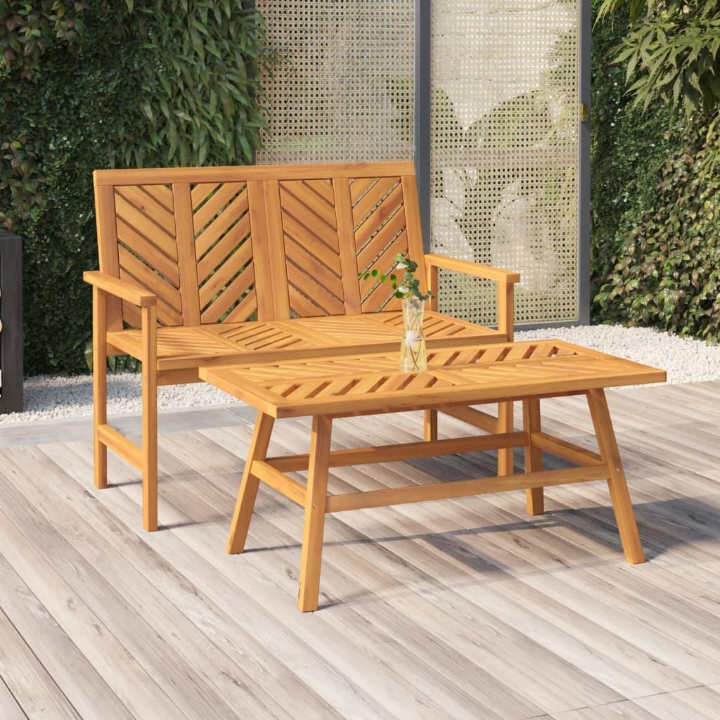 Banco de jardín madera maciza de acacia 150x35x45 cm