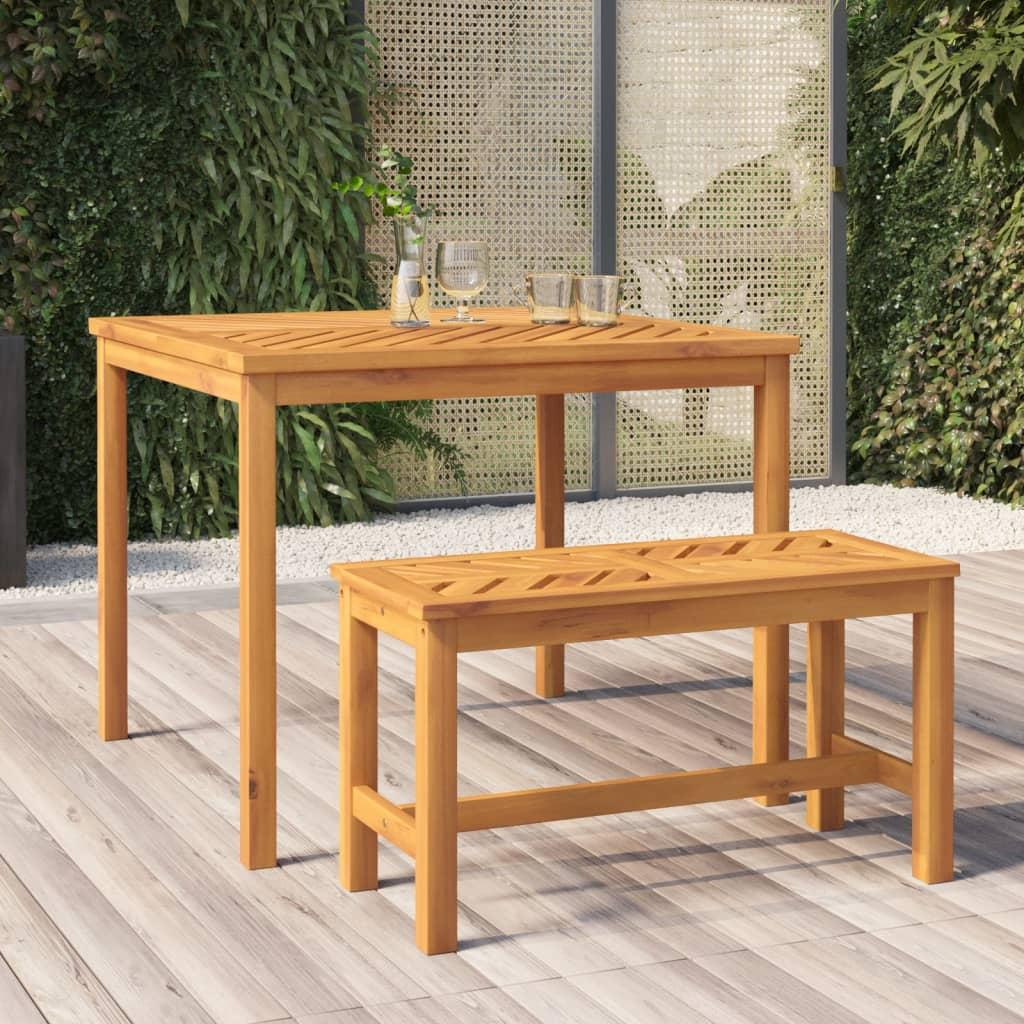 Mesa de comedor de jardín madera maciza de acacia 110x110x75 cm