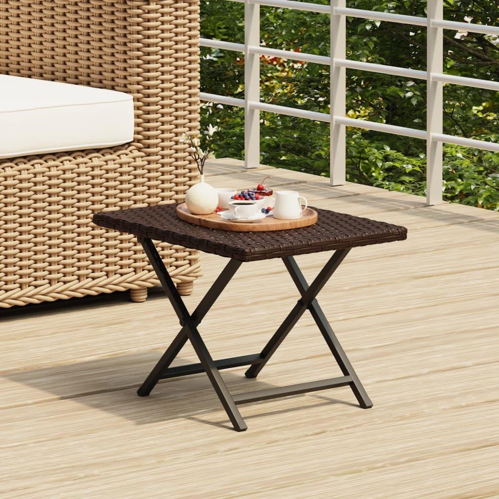 Mesa plegable ratán sintético 45x35x32 cm