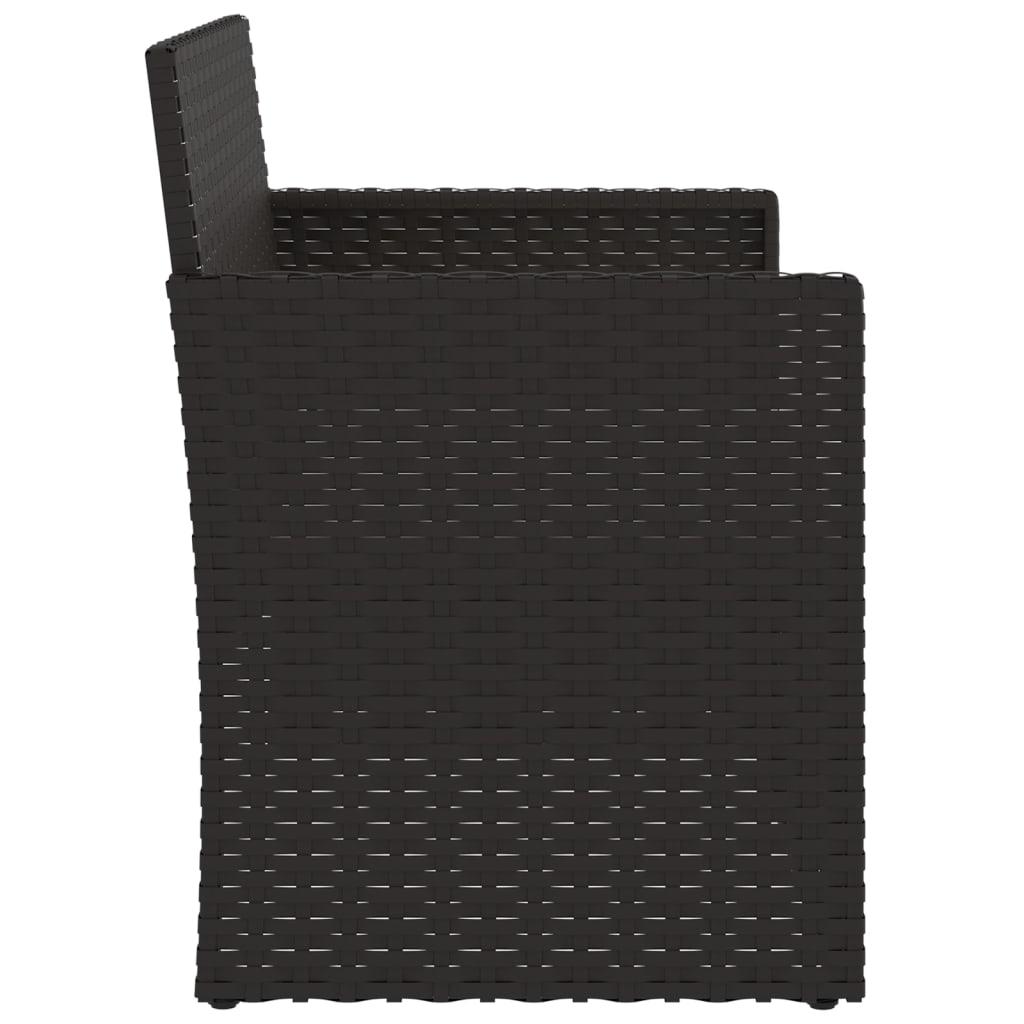 Banco de jardín con cojines ratán sintético gris 116x62,5x74 cm