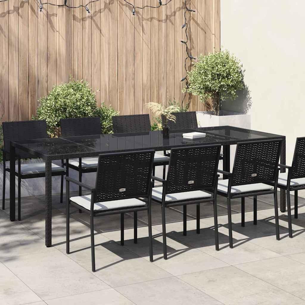 Mesa de Jardín Negro Puro ratán sintético