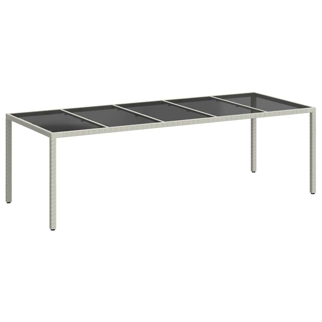 Mesa jardín vidrio templado ratán sintético beige 200x150x75 cm