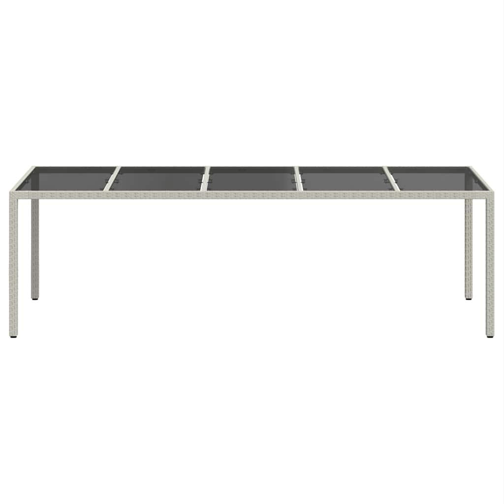 Mesa jardín vidrio templado ratán sintético beige 200x150x75 cm