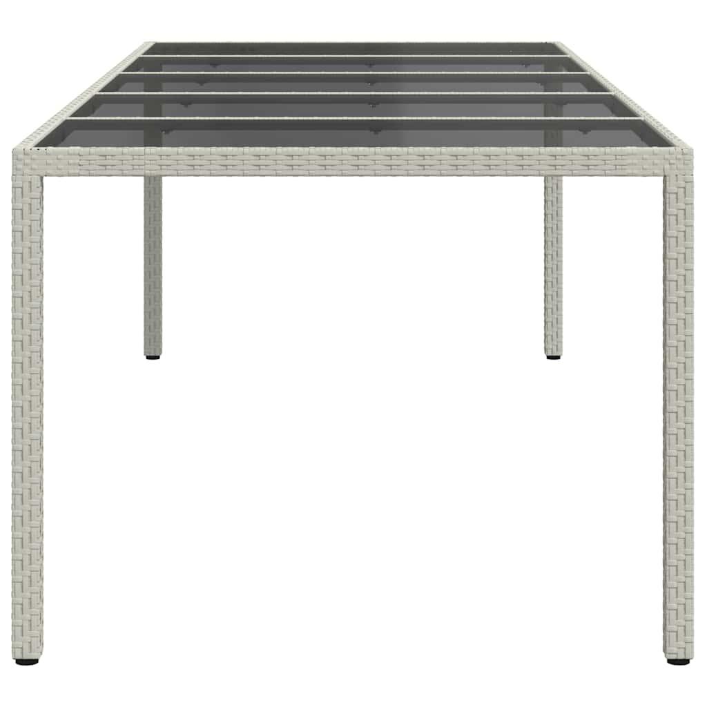 Mesa jardín vidrio templado ratán sintético beige 200x150x75 cm