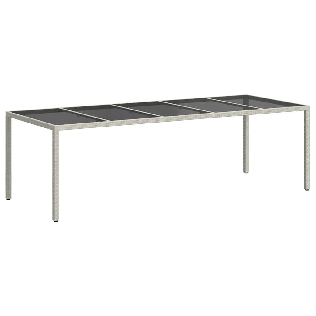 Mesa jardín vidrio templado ratán sintético beige 200x150x75 cm