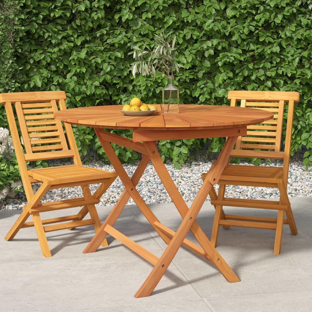 Mesa de jardín plegable madera maciza de teca