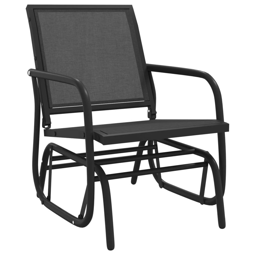 Silla mecedora jardín acero y textilene marrón 61x76x87 cm