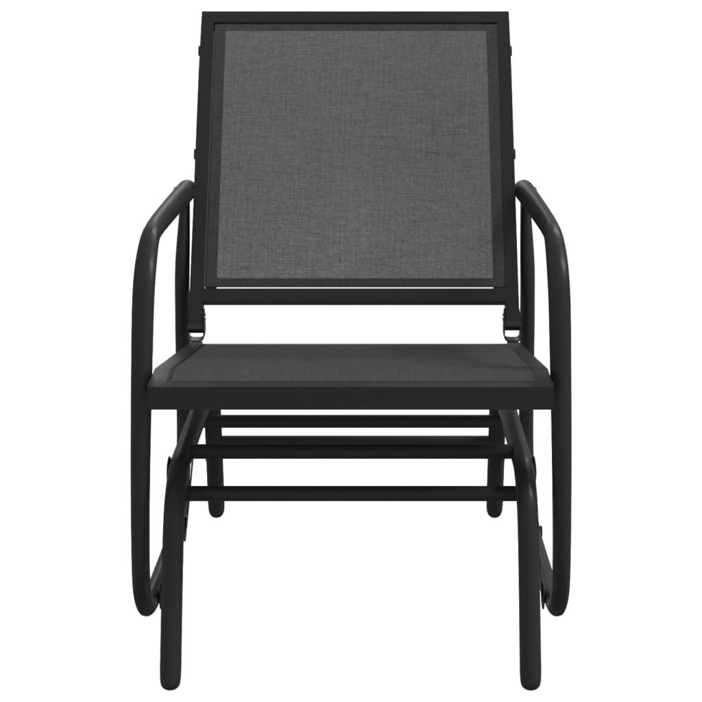 Silla mecedora jardín acero y textilene marrón 61x76x87 cm