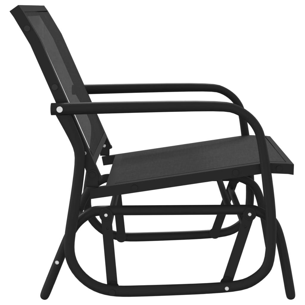 Silla mecedora jardín acero y textilene marrón 61x76x87 cm