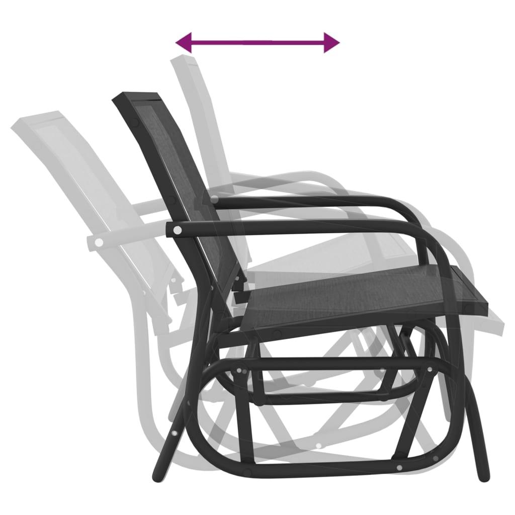 Silla mecedora jardín acero y textilene marrón 61x76x87 cm