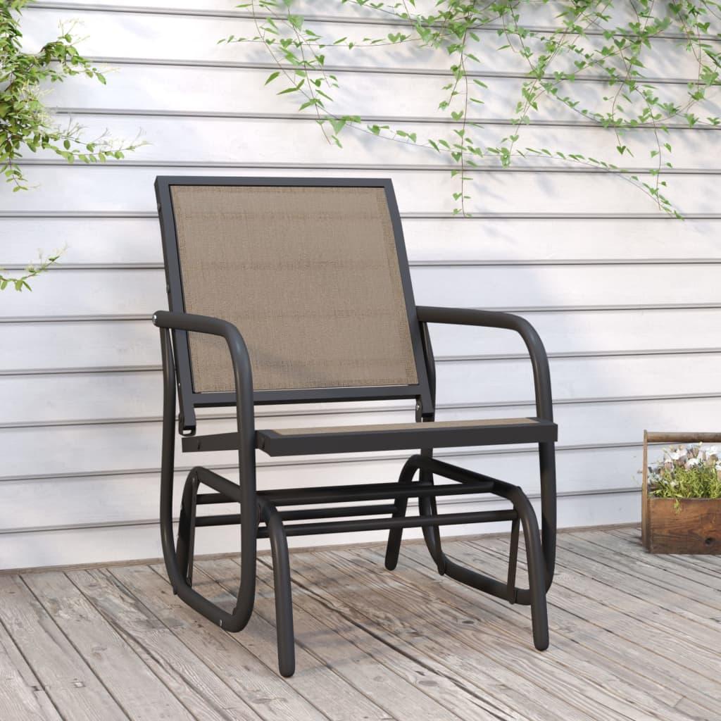 Silla mecedora jardín acero y textilene 61x76x87 cm