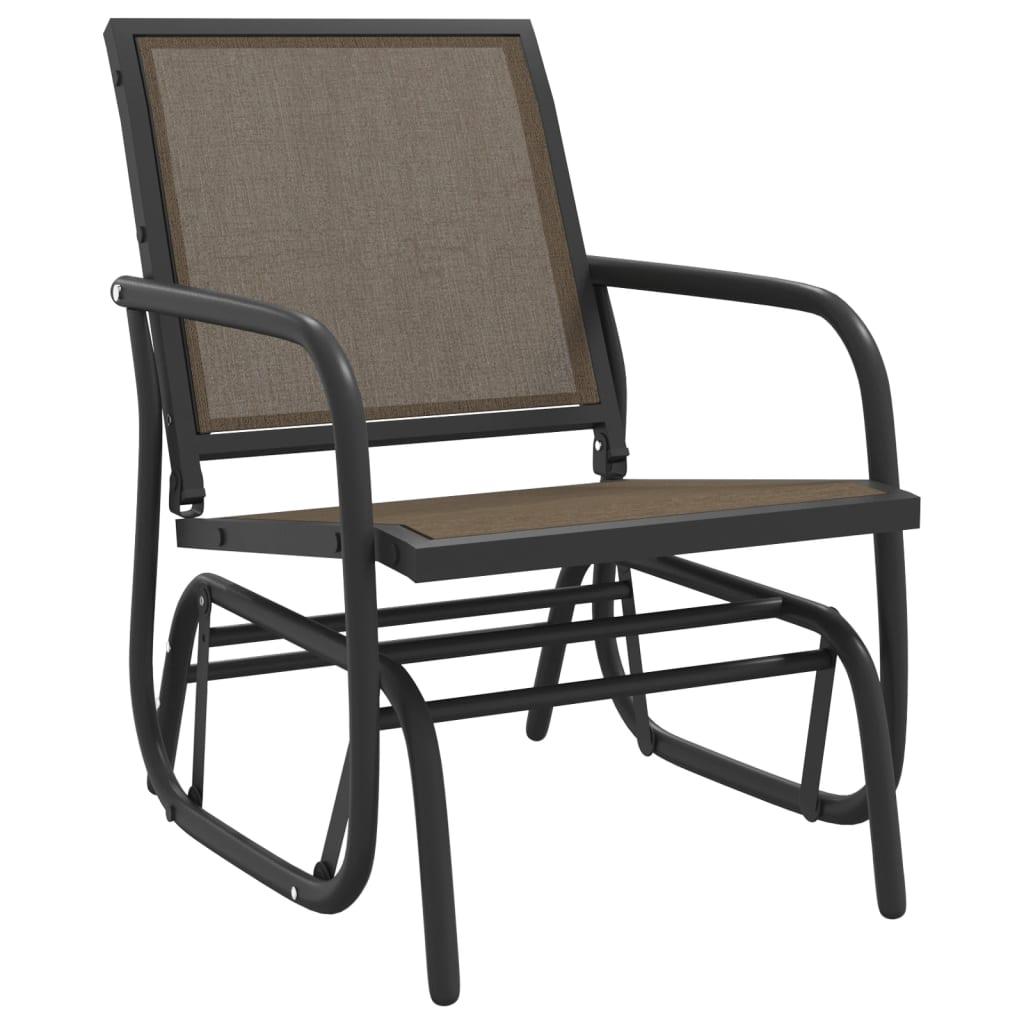 Silla mecedora jardín acero y textilene 61x76x87 cm