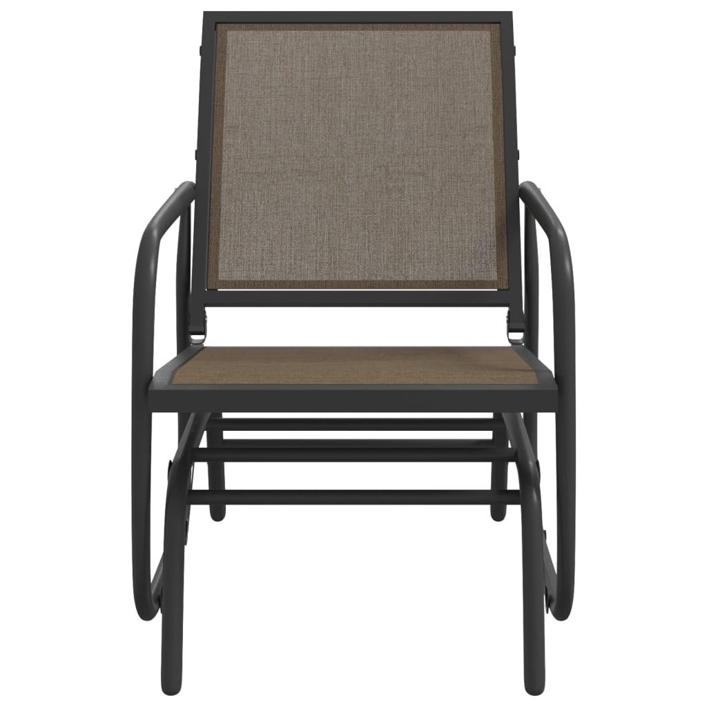 Silla mecedora jardín acero y textilene 61x76x87 cm