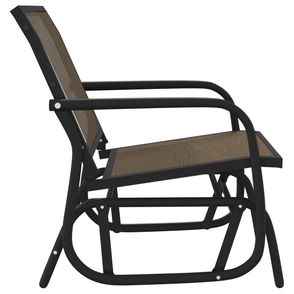 Silla mecedora jardín acero y textilene 61x76x87 cm