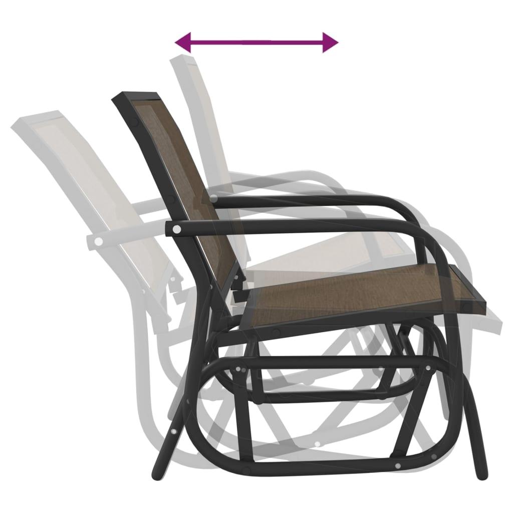 Silla mecedora jardín acero y textilene 61x76x87 cm
