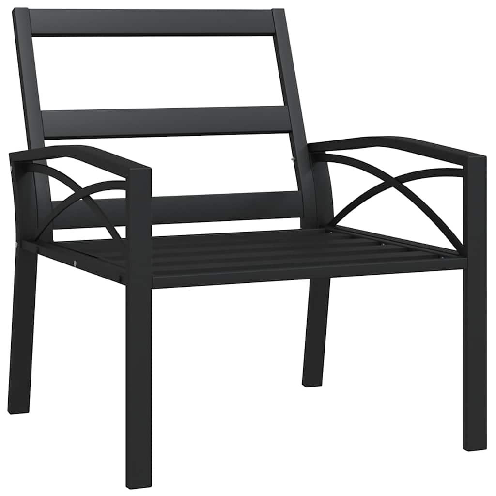 Silla de jardín acero con cojines gris 76x76x79 cm