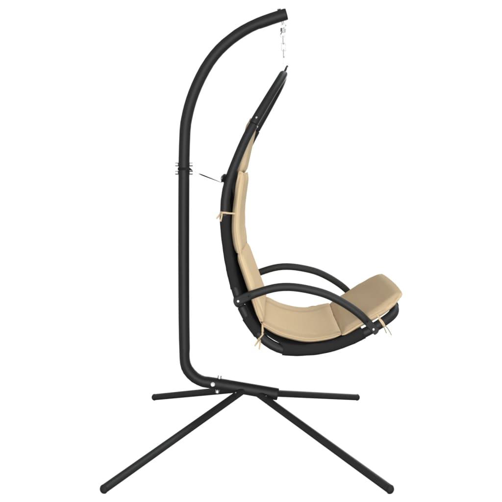 Silla colgante jardín con cojín acero y tela Oxford gris oscuro