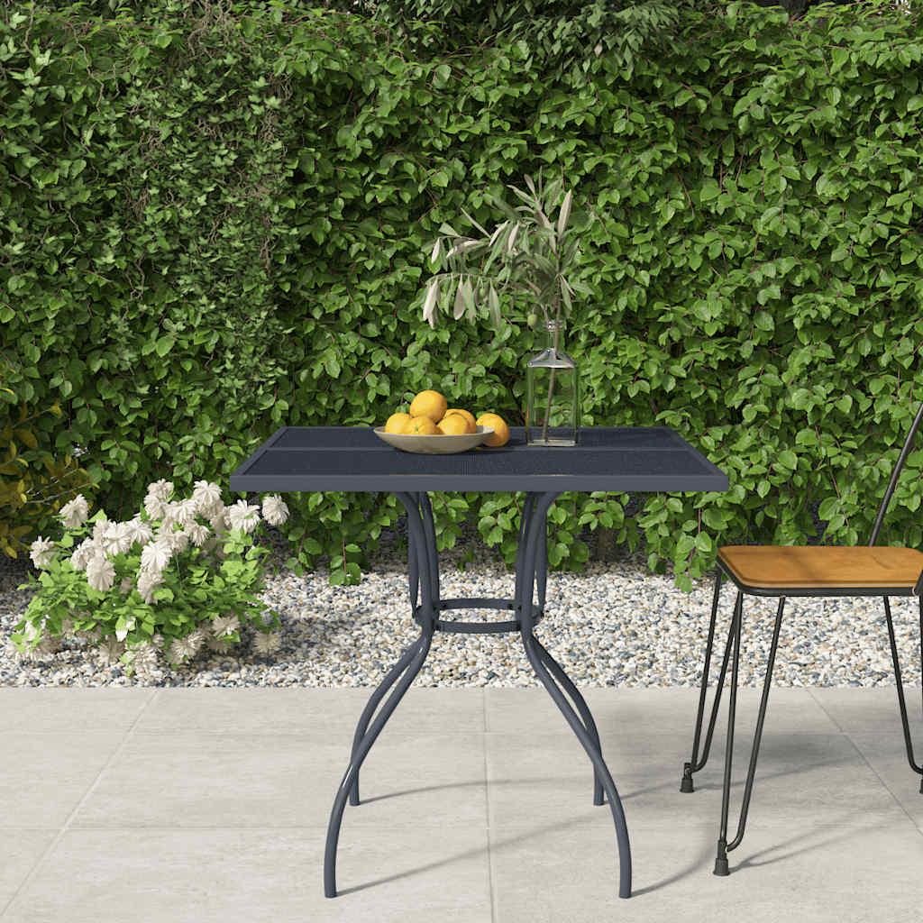 Mesa de jardín de malla de acero gris antracita 50x50x72 cm