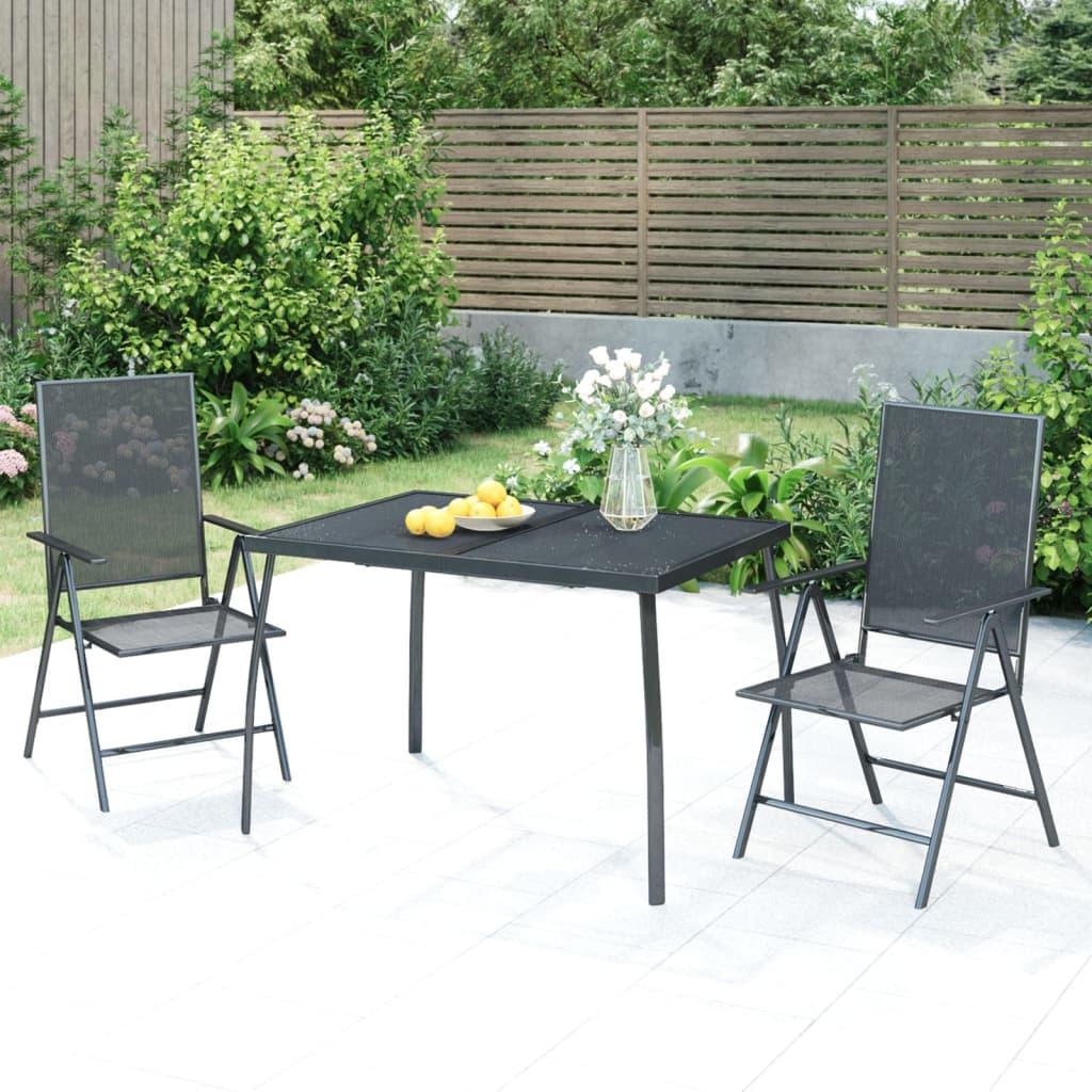 Mesa de jardín de malla de acero gris antracita 50x50x72 cm