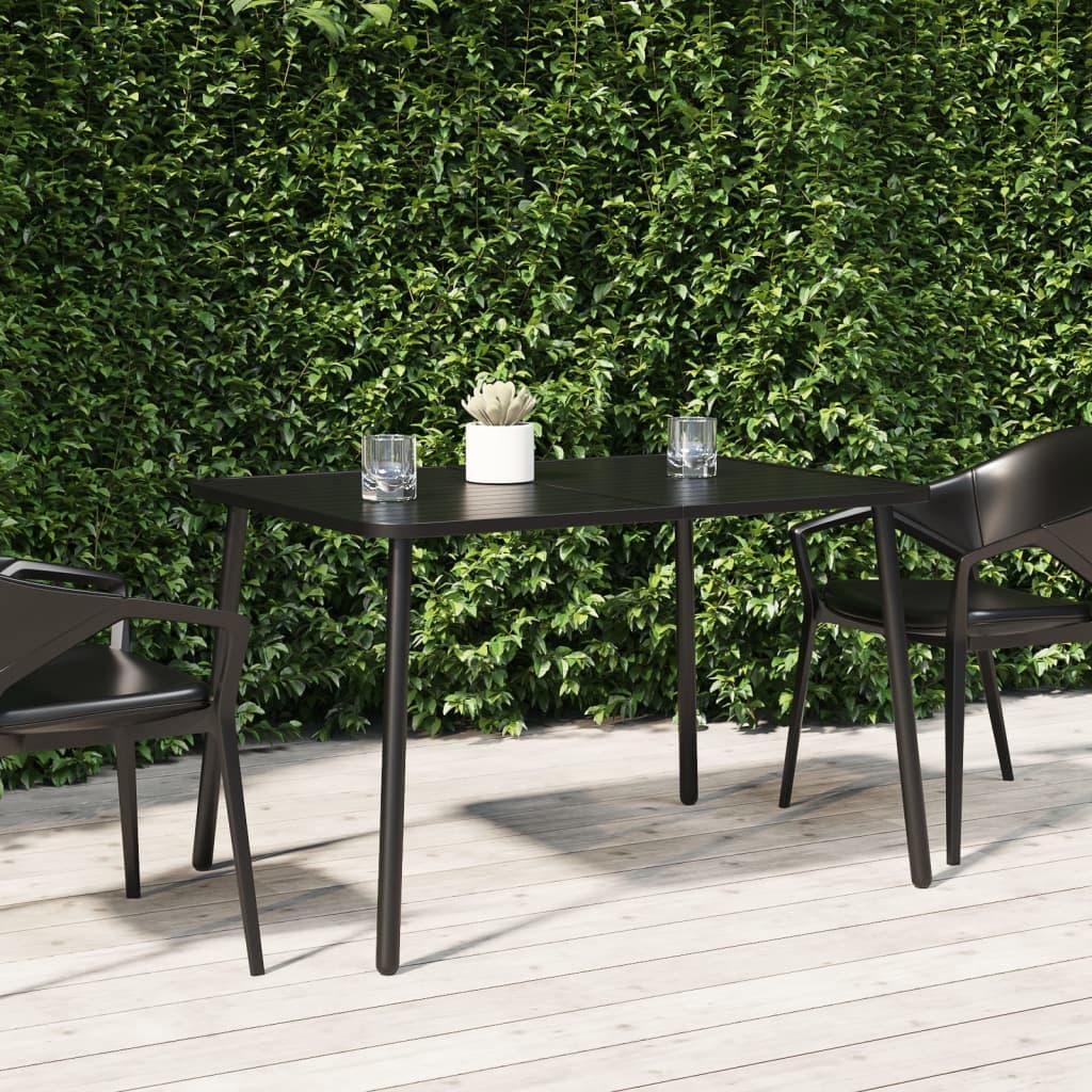 Mesa de jardín de acero gris antracita 100x100x72 cm