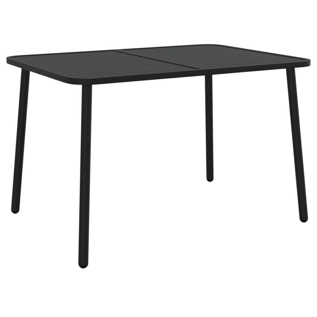 Mesa de jardín de acero gris antracita 100x100x72 cm