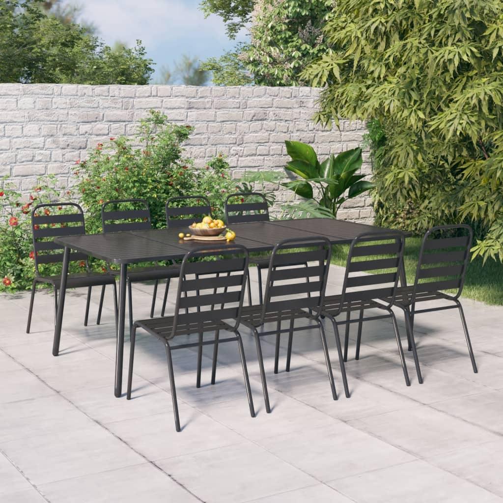 Mesa de jardín de acero gris antracita 100x100x72 cm