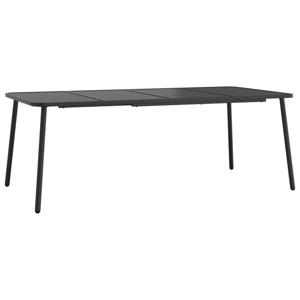 Mesa de jardín de acero gris antracita 100x100x72 cm
