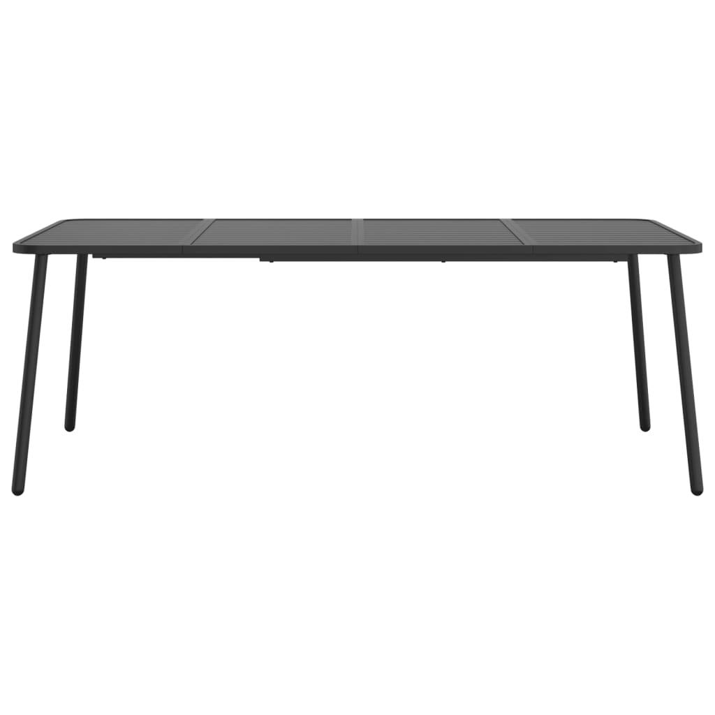 Mesa de jardín de acero gris antracita 100x100x72 cm