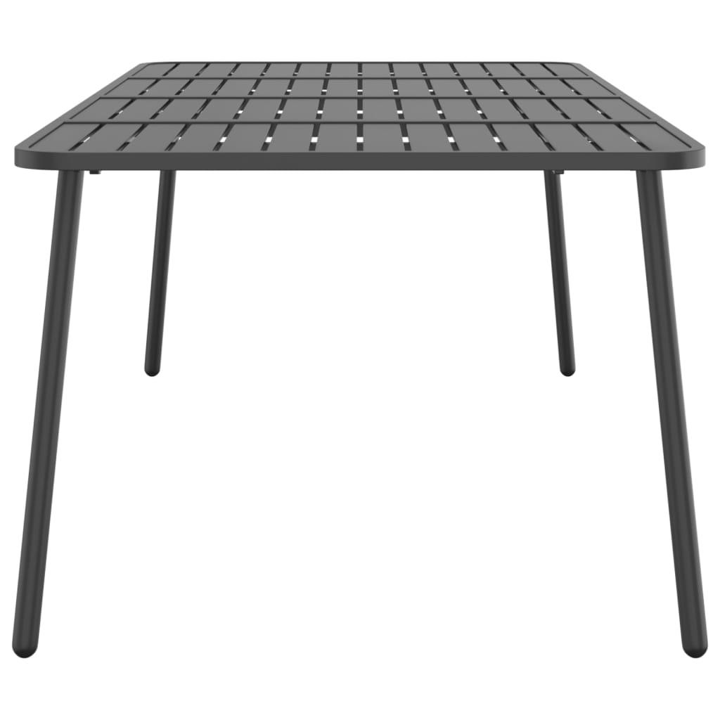 Mesa de jardín de acero gris antracita 100x100x72 cm