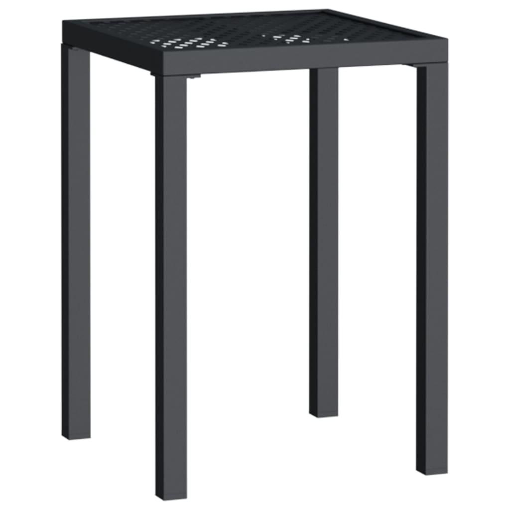 Mesa de jardín de acero gris antracita 100x100x72 cm
