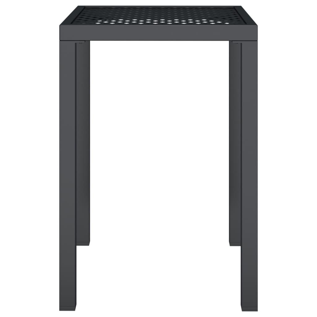 Mesa de jardín de acero gris antracita 100x100x72 cm