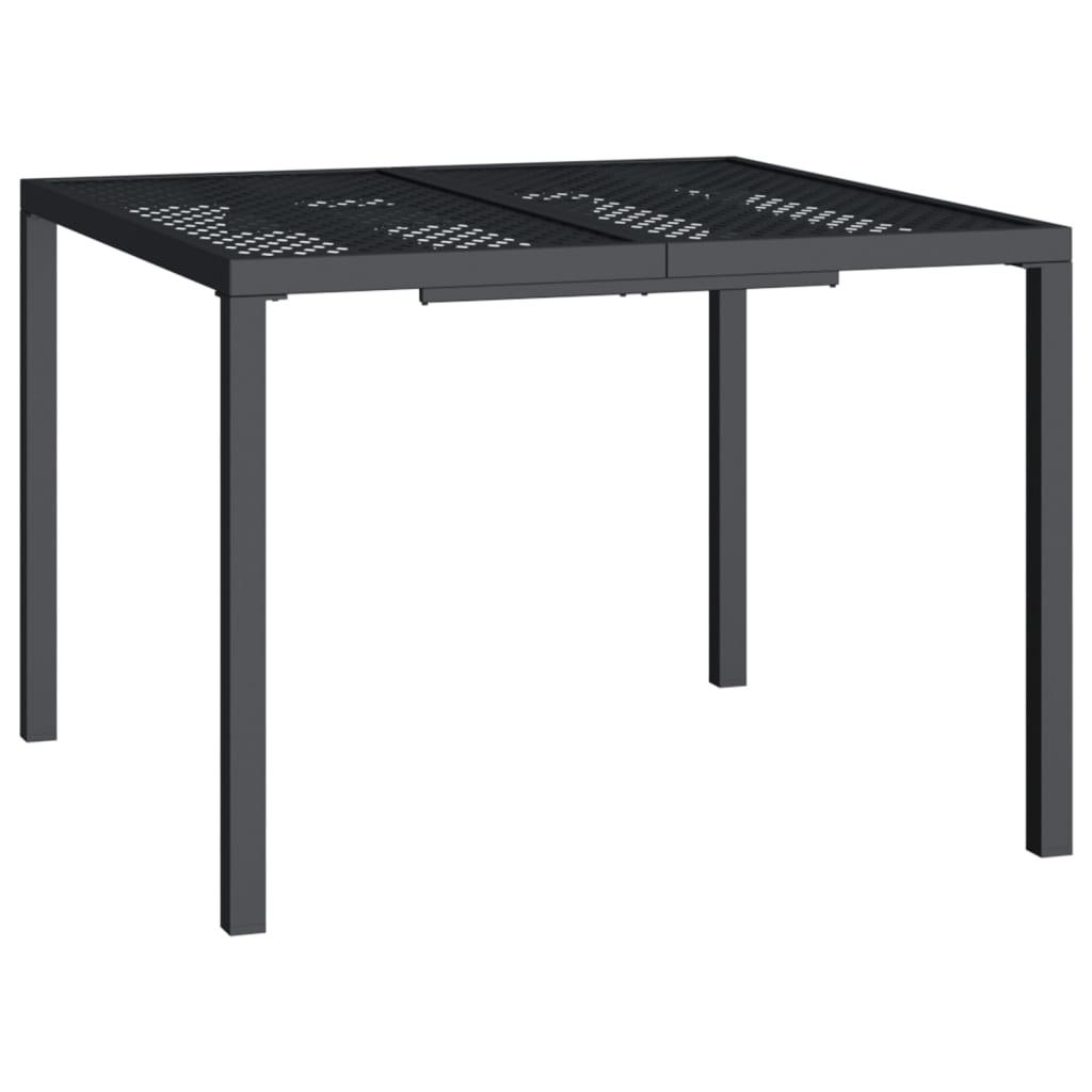 Mesa de jardín de acero gris antracita 100x100x72 cm